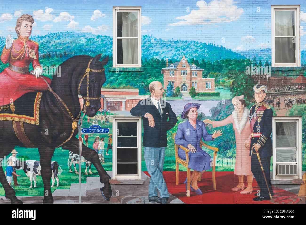 Kanada, New Brunswick, Kennebecasis River Valley, Sussex, wandbild der britischen königlichen Familie Stockfoto