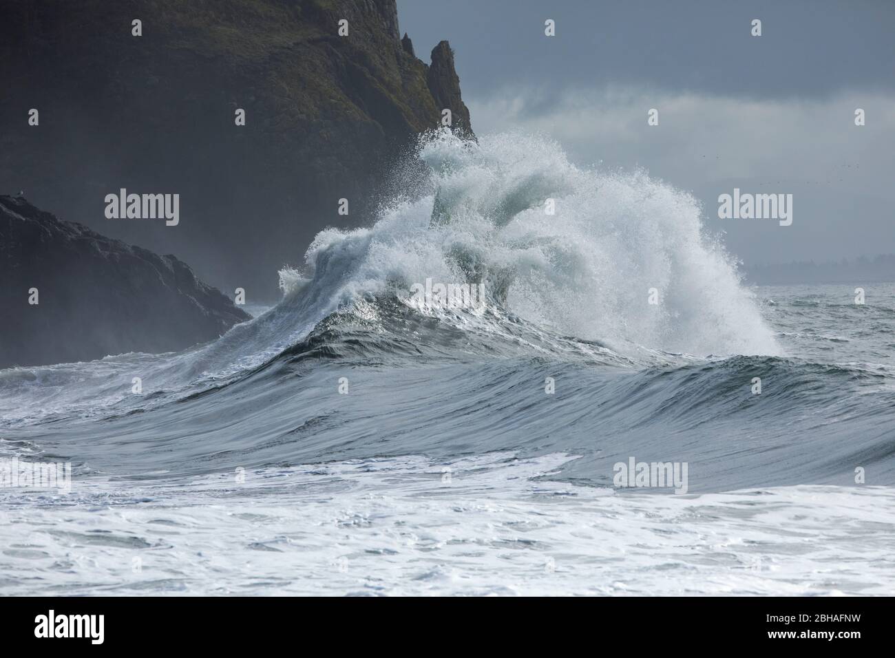 Crashing Waves, Cape Disappointment State Park, Washington, USA Stockfoto