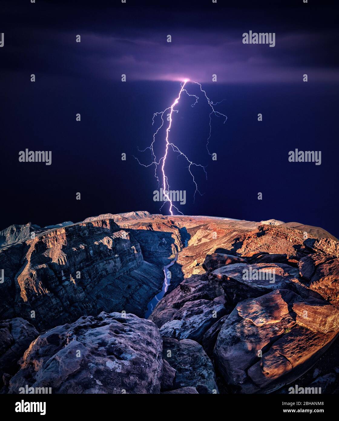 Blitz über dem Grand Canyon, Arizona, USA Stockfoto