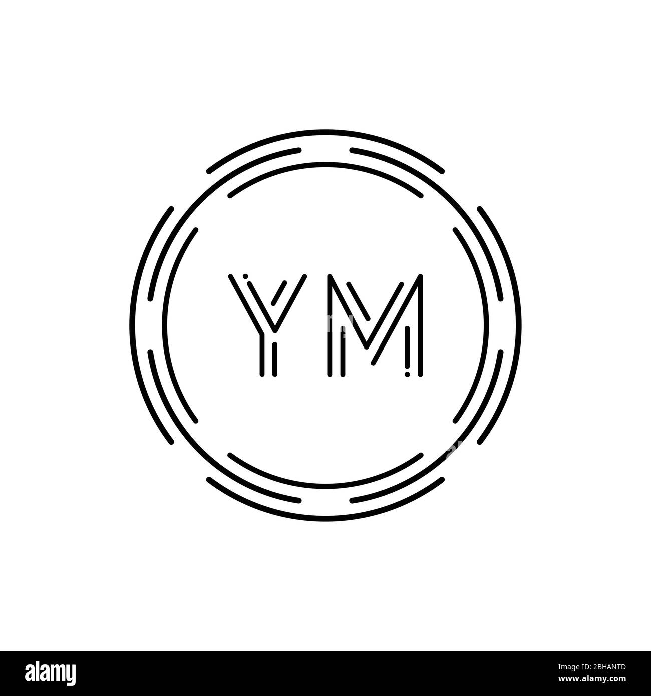 Ursprüngliche Vektorvorlage für das YM-Logo. Creative Circle Letter YM Business Logo Vektorgrafik Stock Vektor