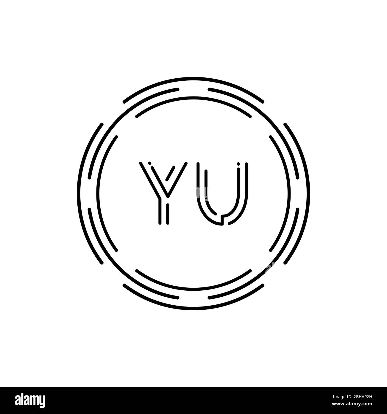 Ursprüngliche VEKTORVORLAGE FÜR YU-Logo. Kreativer Kreisbrief YU Business Logo Vektor Illustration Stock Vektor