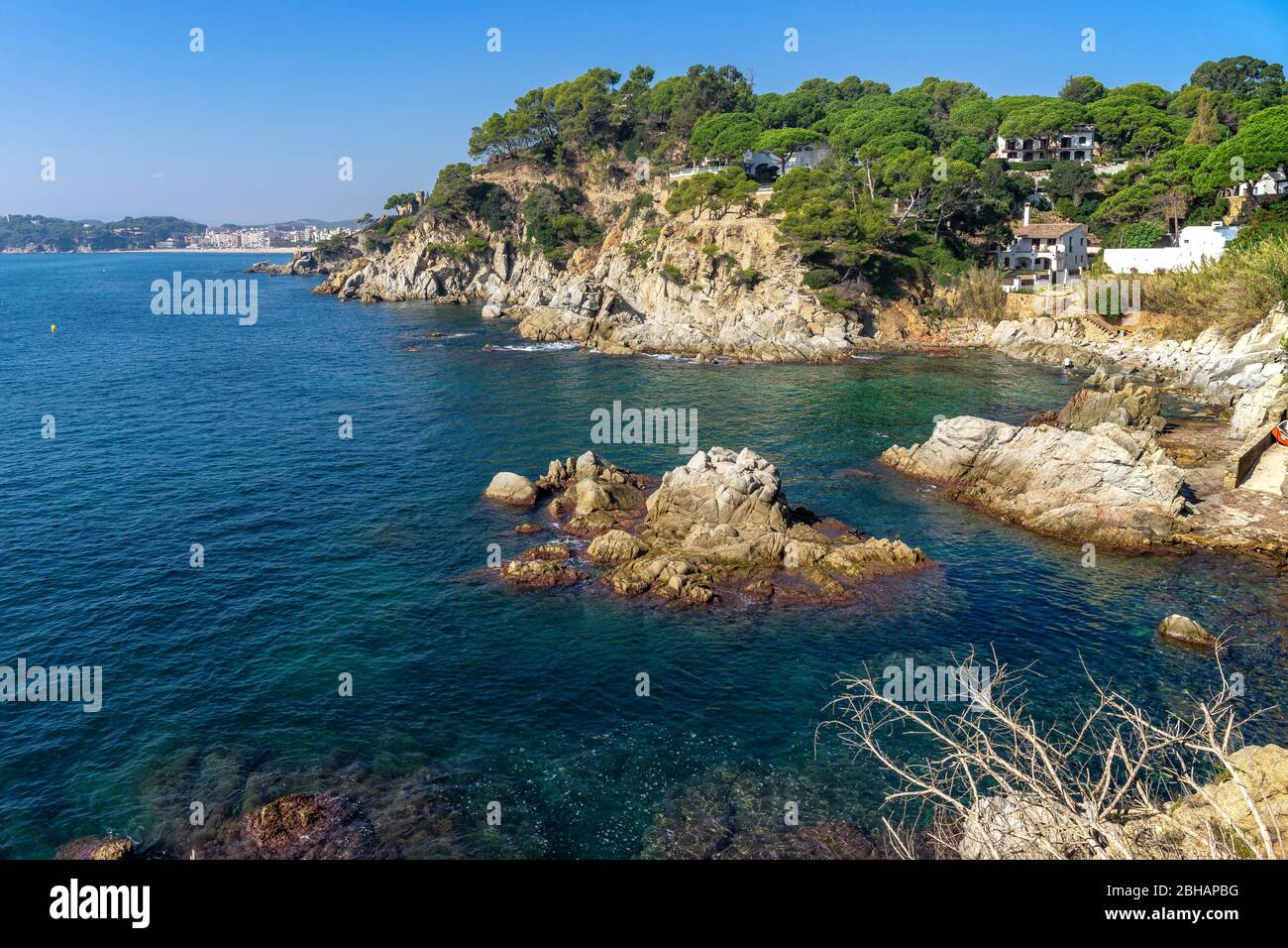 Europa, Spanien, Katalonien, Costa Brava, kleine Bucht kurz vor Lloret de Mar an der Costa Brava Stockfoto