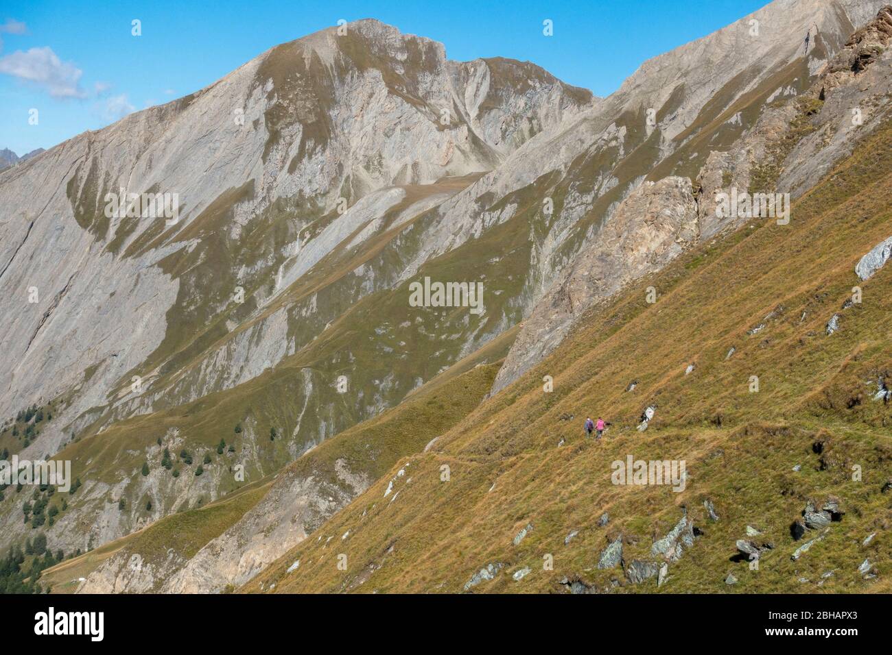 Europa, Österreich, Tirol, Osttirol, hohe Tauern, Kals am Großglockner, Wanderer auf dem Sudetendeutschen Höhenweg Stockfoto