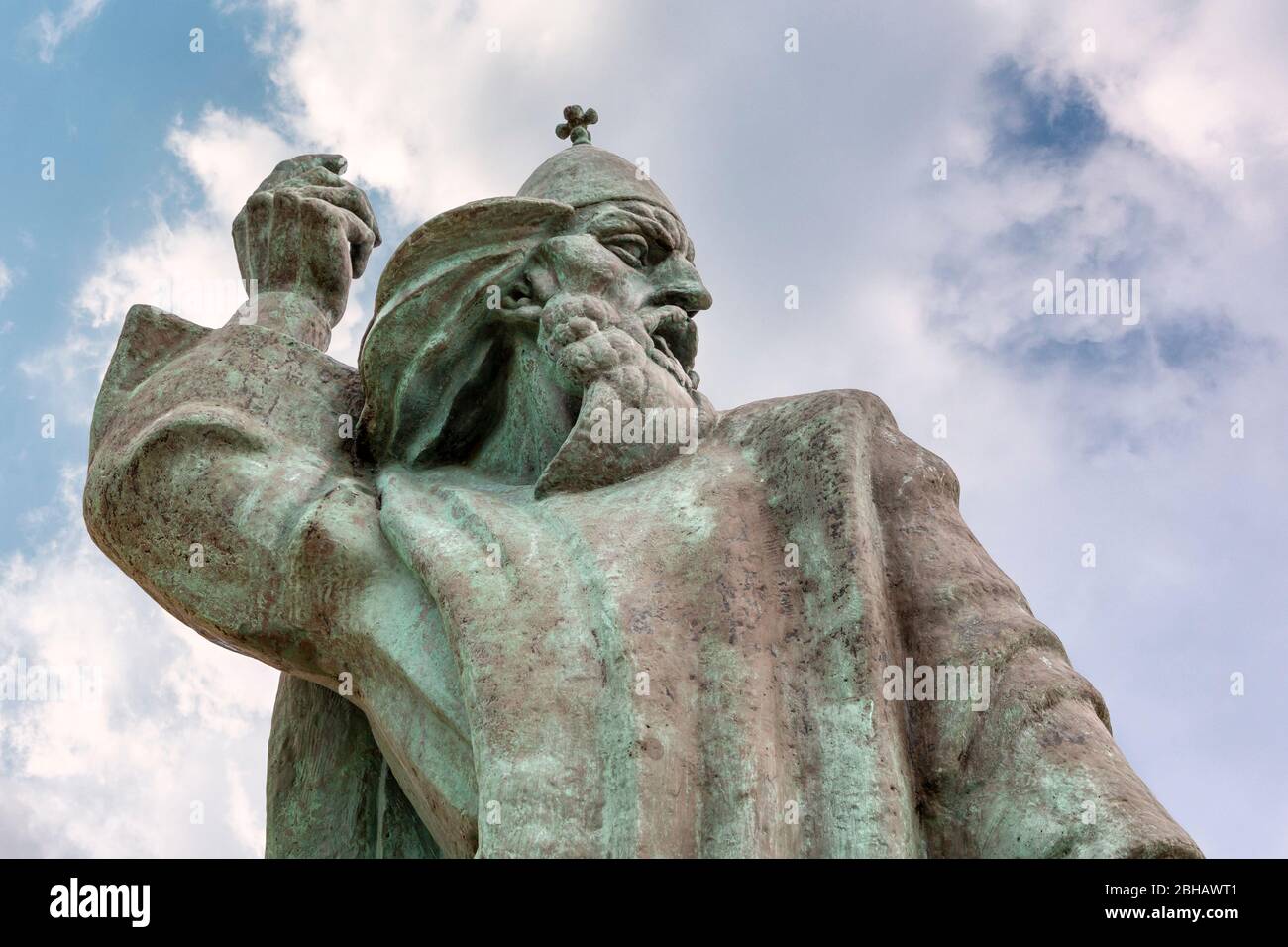 Statue von Gregor von Nin, mittelalterlicher kroatischer Bischof von Nin, Dalmatien, Zadar Grafschaft, Kroatien, Europa Stockfoto