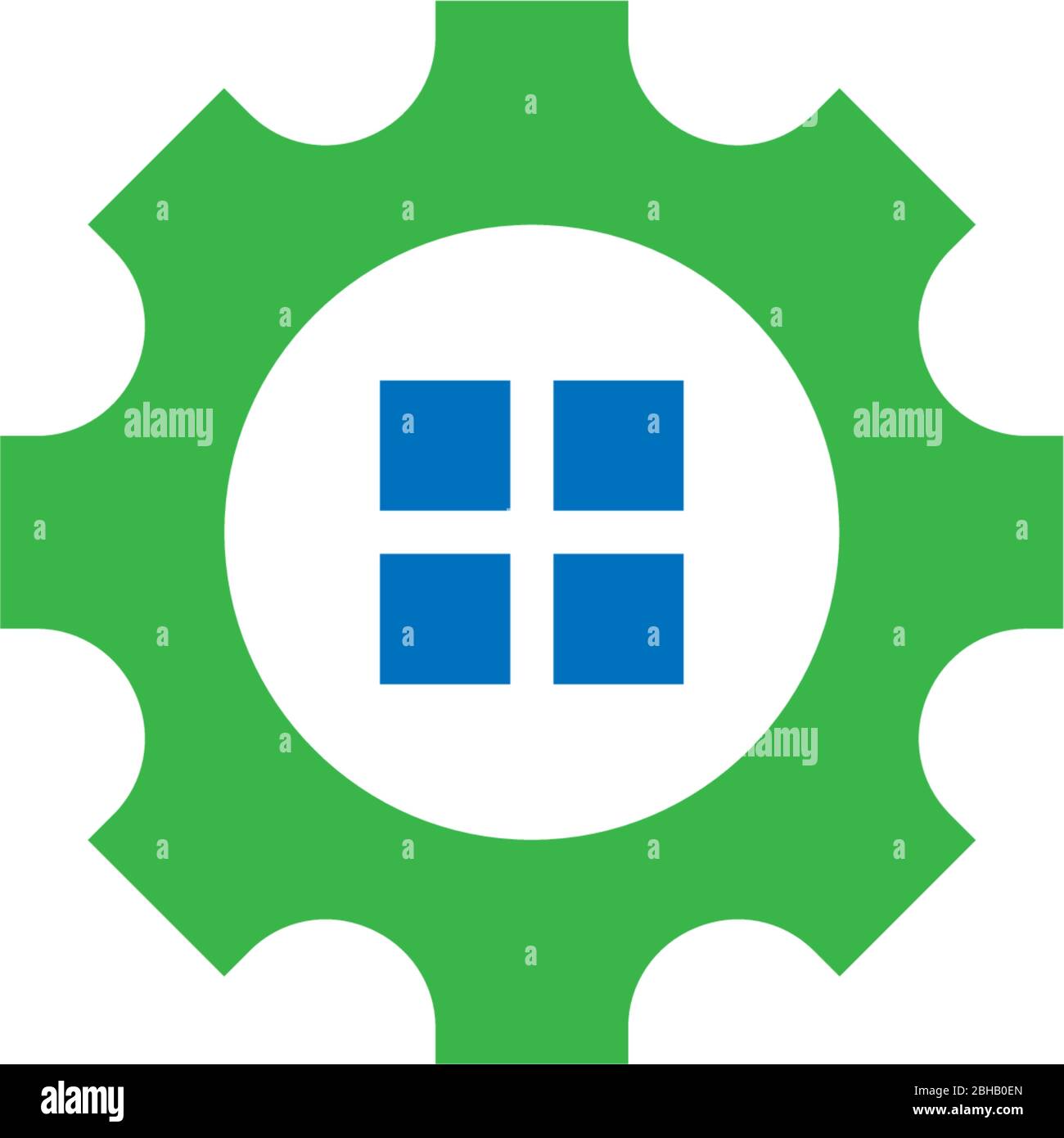 Kombination von Ausrüstung und Eigentum Logo Symbol illustriert Stock Vektor