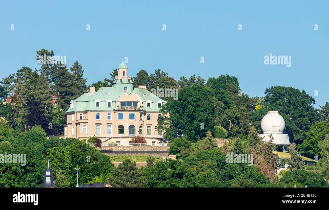 Deutschland, Sachsen, Dresden - Loschwitz - White Hart, Villa Meißner, Ardenne Villa mit Sternwarte Stockfoto
