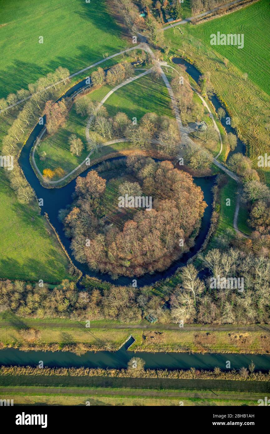 Schloss Mark im Herbst, Geithe, Ahse, Hamm, Ruhrgebiet, Nordrhein-Westfalen, Deutschland Stockfoto