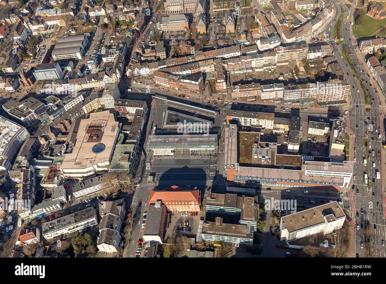 Luftaufnahme, Althoff-Arkaden, Innenstadt, Bottrop, Ruhrgebiet, Nordrhein-Westfalen, Deutschland Stockfoto