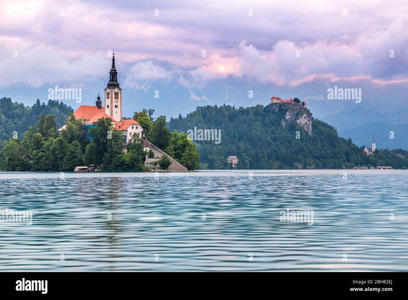 Bled Insel und Bled See. Bled, Oberkrain, Slowenien Stockfoto