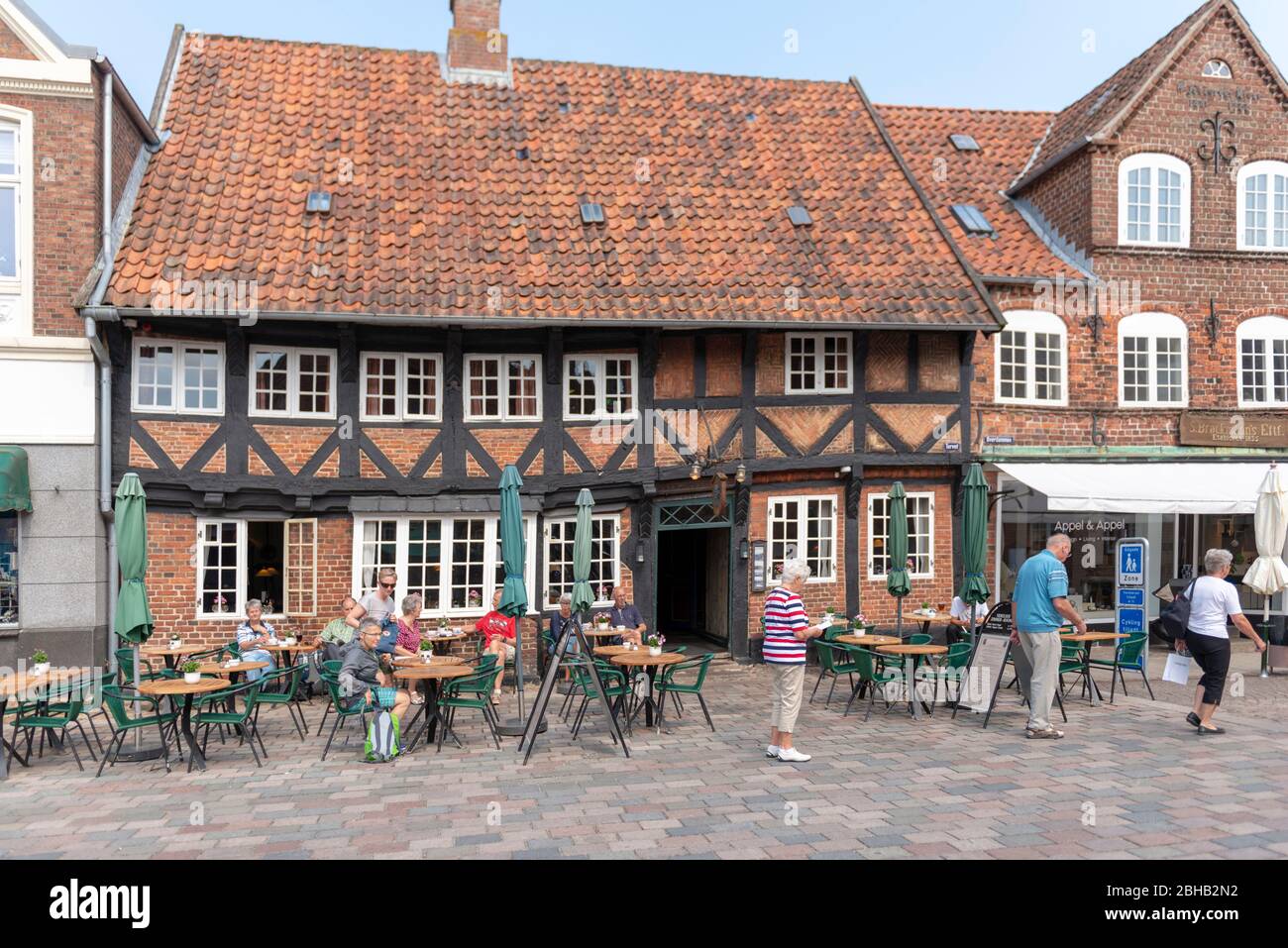 Dänemark, Jütland, Ribe (älteste Stadt Dänemarks), Gastronomie in der Kathedrale. Stockfoto