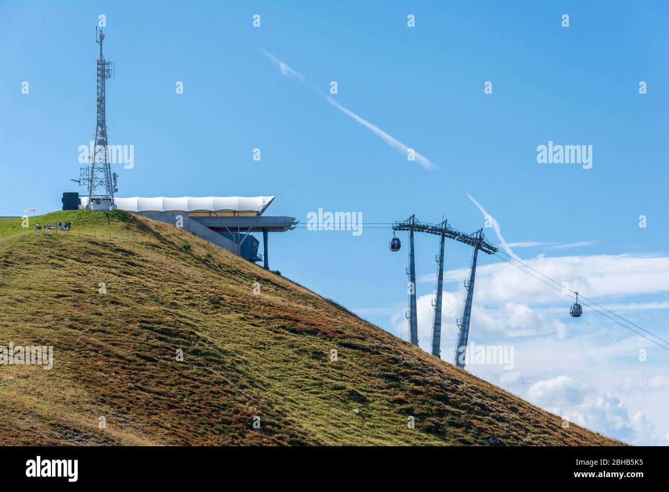 Österreich, Saalbach-Hinterglemm, Bergstation der Schattberg X-Press. Stockfoto
