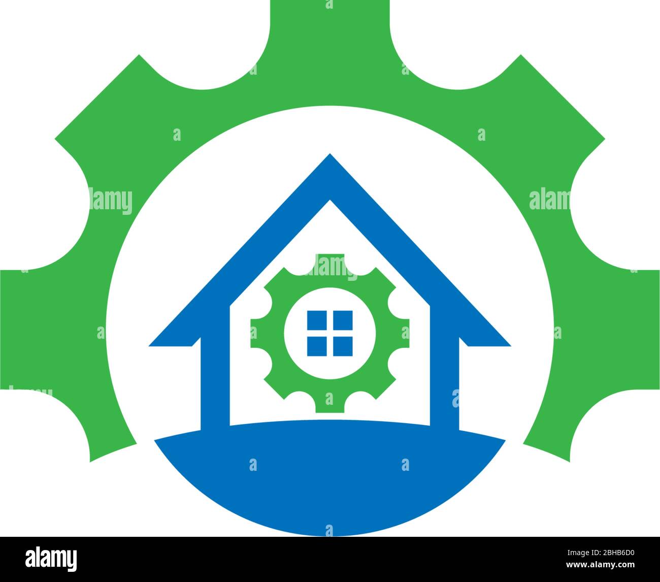 Kombination von Ausrüstung und Eigentum Logo Symbol illustriert Stock Vektor
