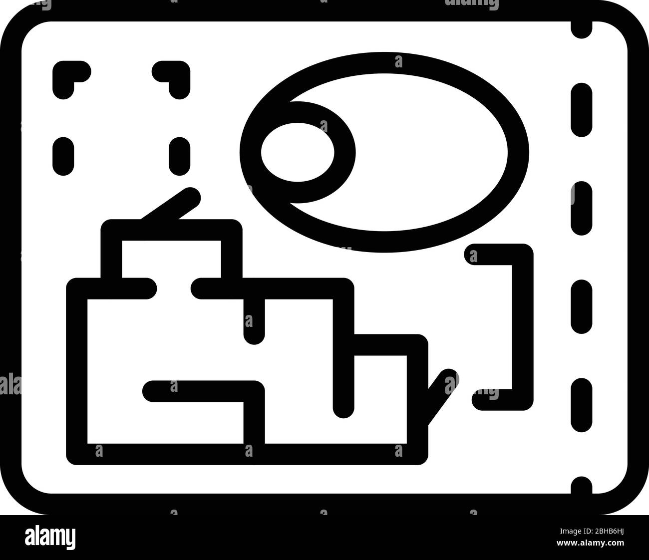 Landschaftsgestalter Arbeitsplan-Symbol, Outline-Stil Stock Vektor