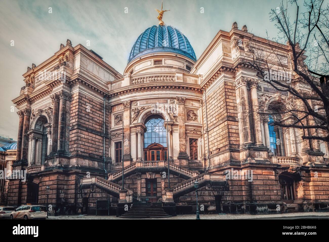 Altes historisches Gebäude für Zitronenpresse in Dresden Stockfoto