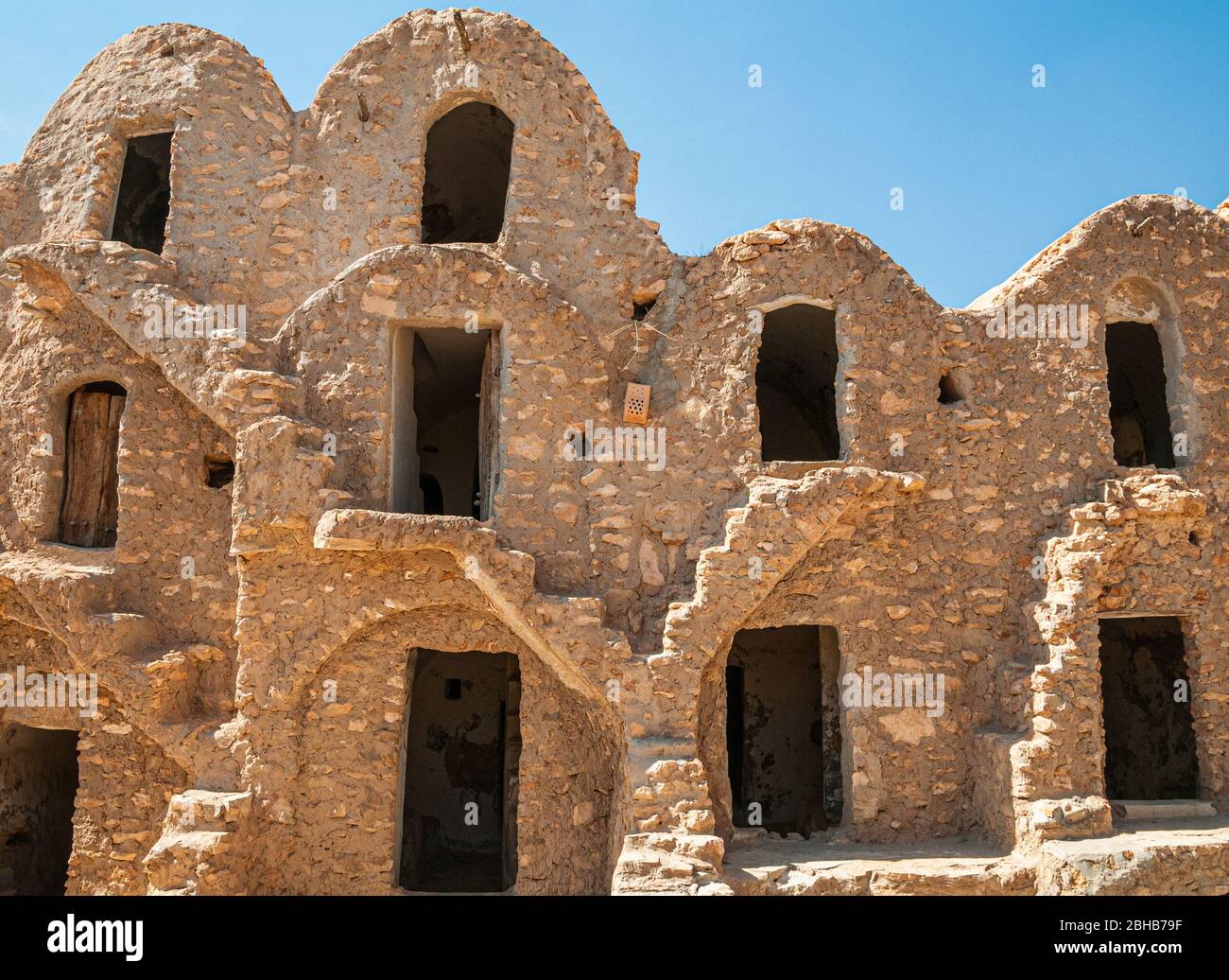 Kornspeicher eines befestigten Dorfes, bekannt als Ksar, Ksar Ouled Soltane, Tunesien Stockfoto