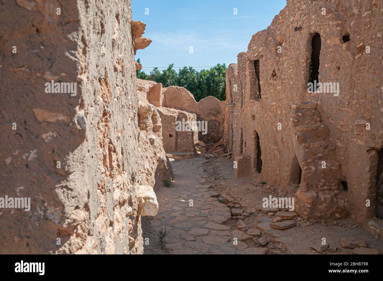 Kornspeicher eines befestigten Dorfes, bekannt als Ksar, Ksar Ouled Soltane, Tunesien Stockfoto