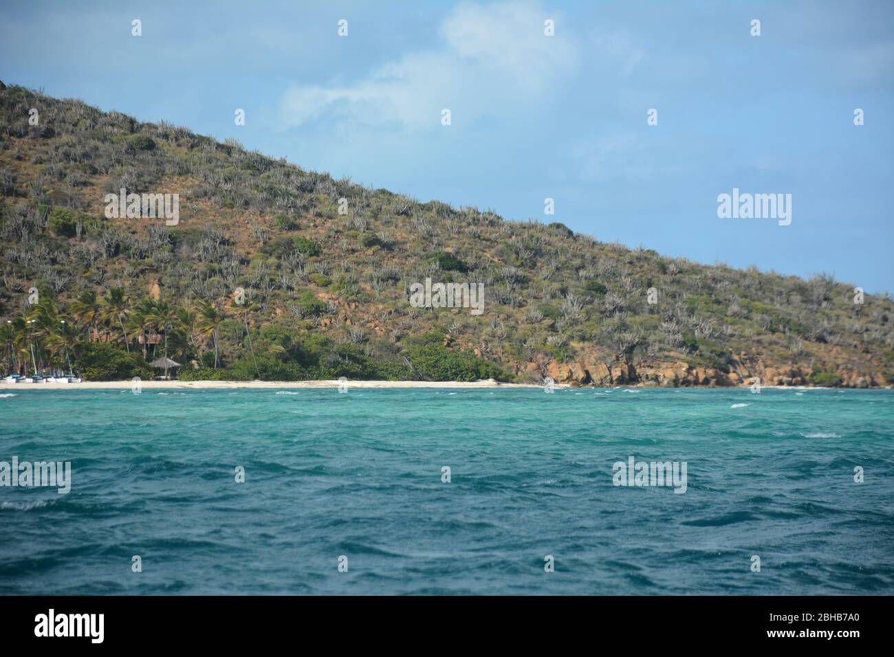 Eustatia Island, Britische Jungferninseln, eine private Insel zur Miete. Stockfoto