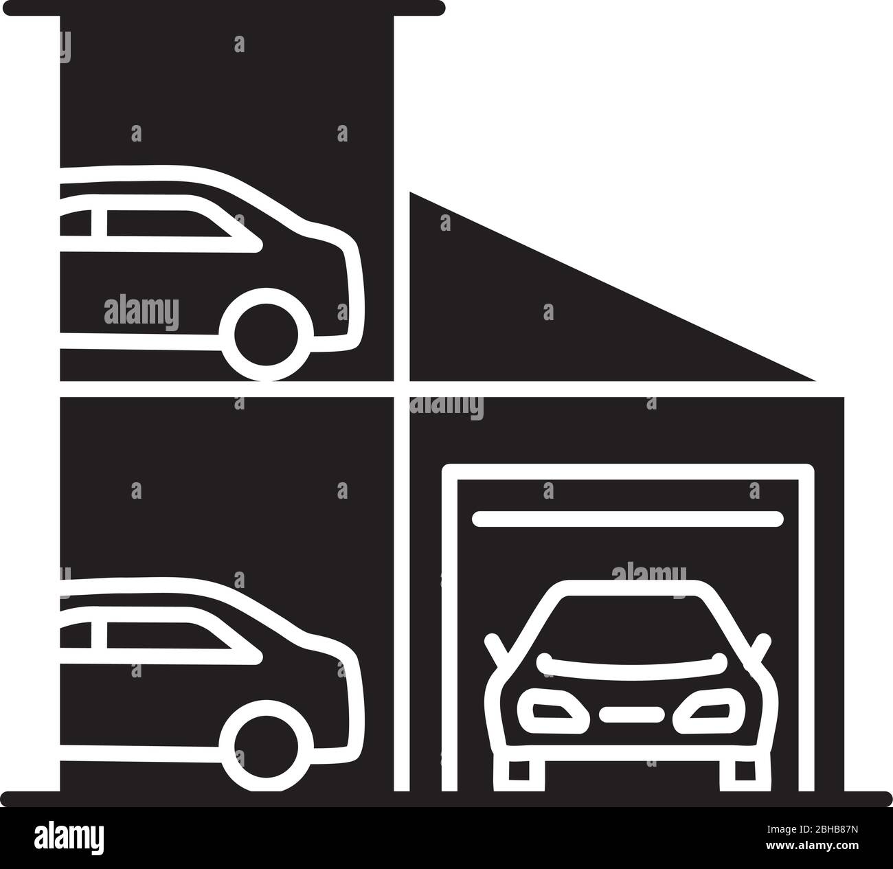 Parkplatz schwarz Glyphe Symbol Stock Vektor