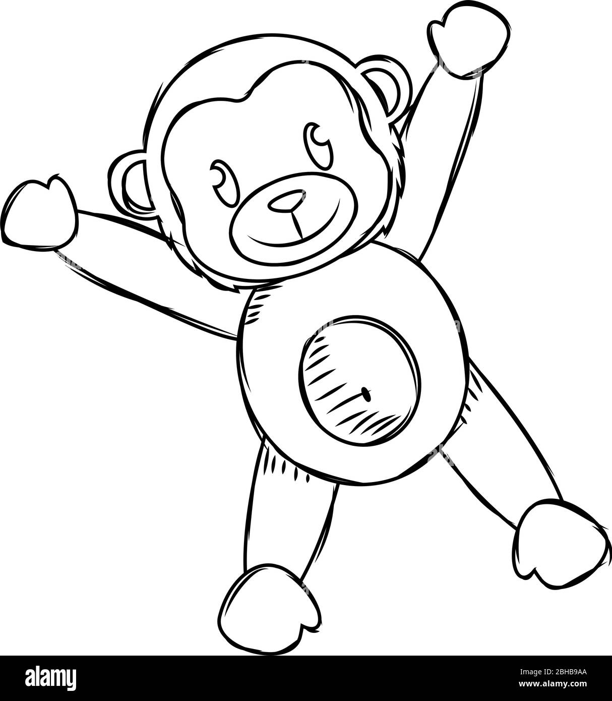 Cartoon eines niedlichen Affen Skizze Stock Vektor