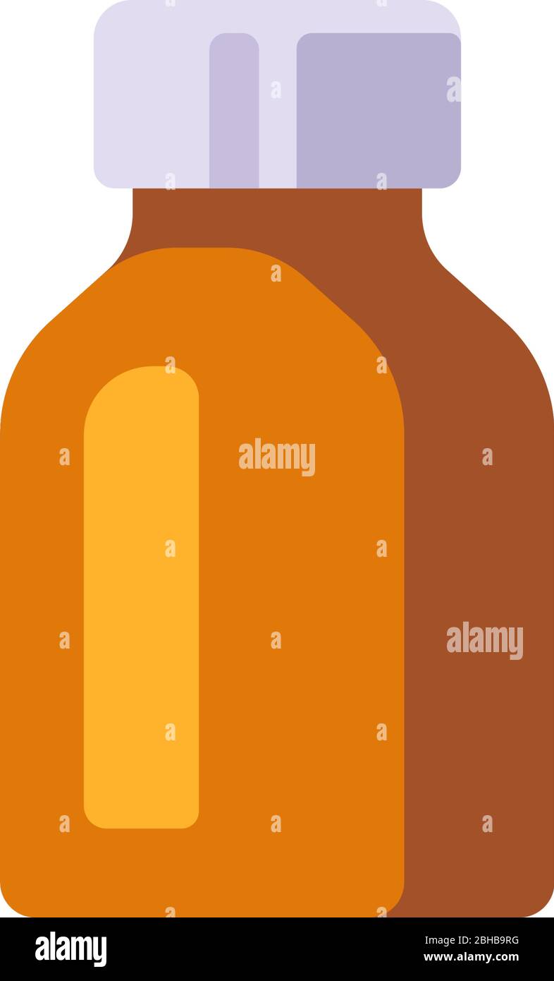 Glas Medizin Flasche Vektor Illustration. Flaches Symbol für das Gesundheitswesen Stock Vektor