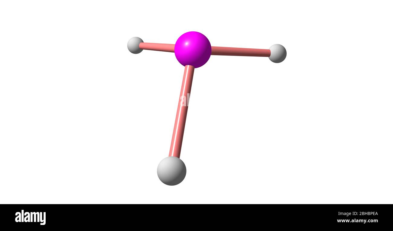 Stibine ist eine chemische Verbindung mit der Formel SbH3. Ein pnictogen Hydrid, dieses farblose Gas ist das wichtigste kovalente Hydrid von Antimon, und ein he Stockfoto