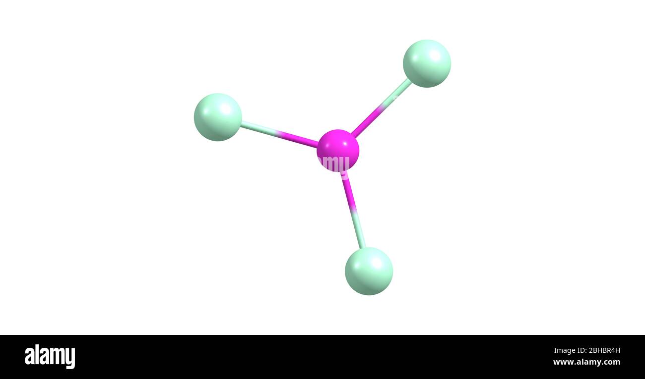 Bor-Trichlorid ist die anorganische Verbindung mit der Formel BCl3. Dieses farbloses Gas ist ein wertvolles Reagenz in der organischen Synthese. Es ist sehr reaktiv Stockfoto