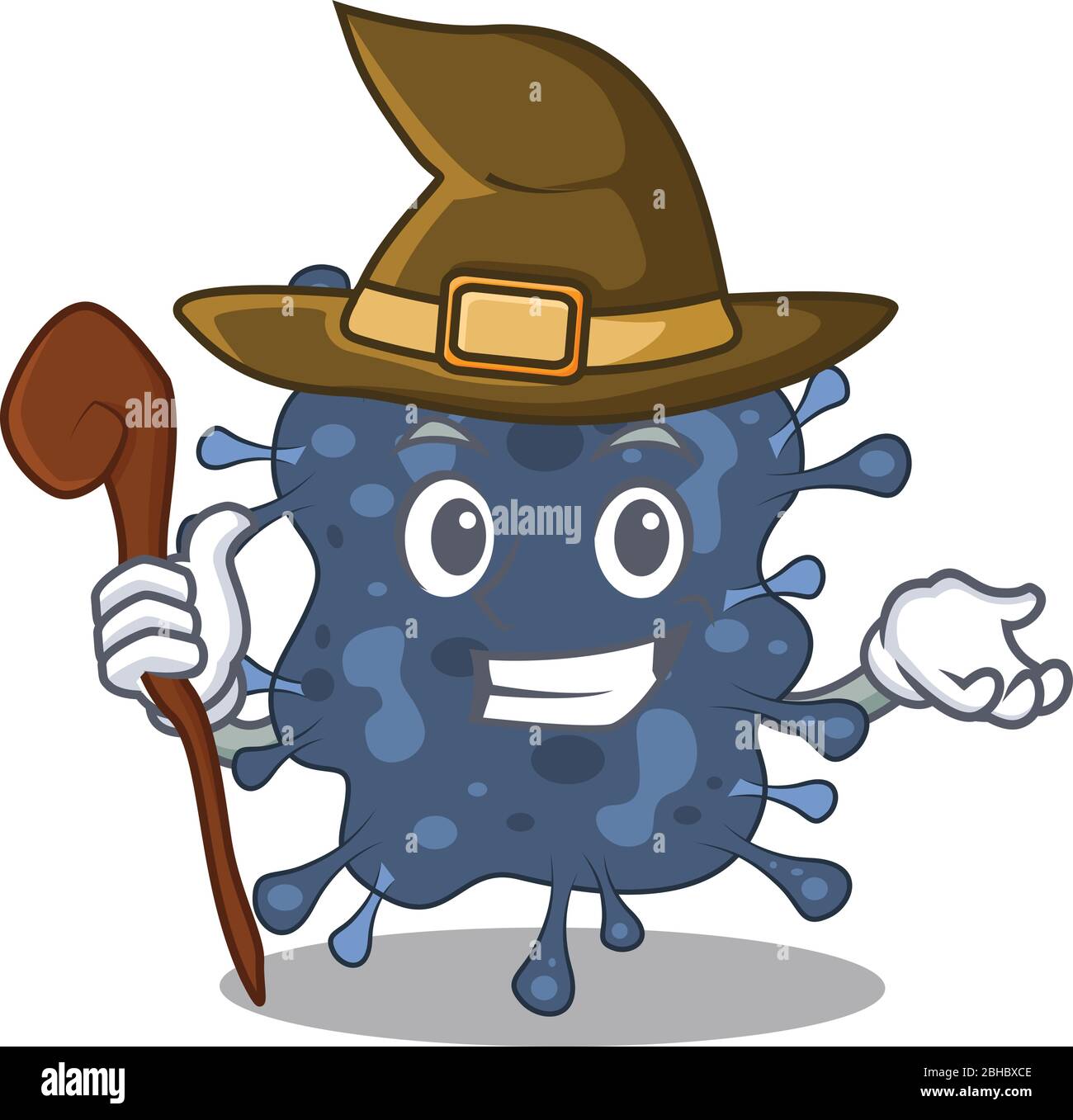 Bakterien neisseria hinterhältig und knifflige Hexe Cartoon-Charakter Stock Vektor