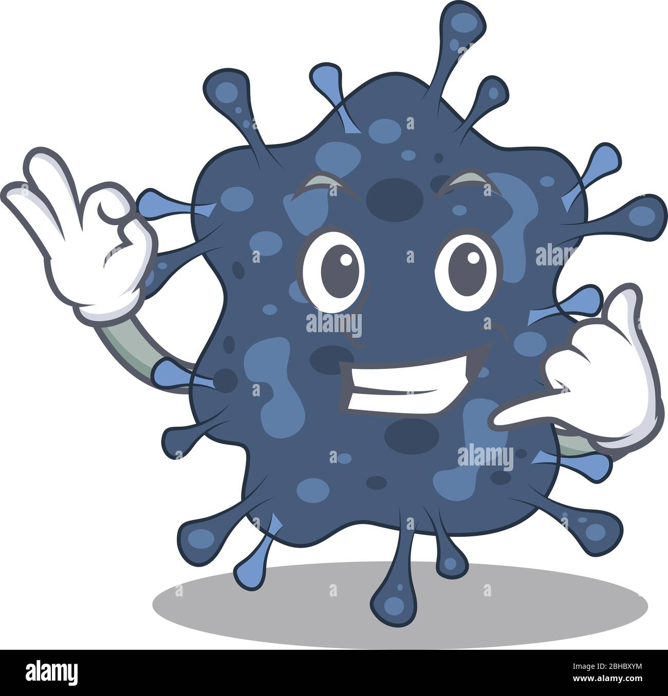 Cartoon-Design von Bakterien neisseria mit rufen Sie mich lustige Geste Stock Vektor