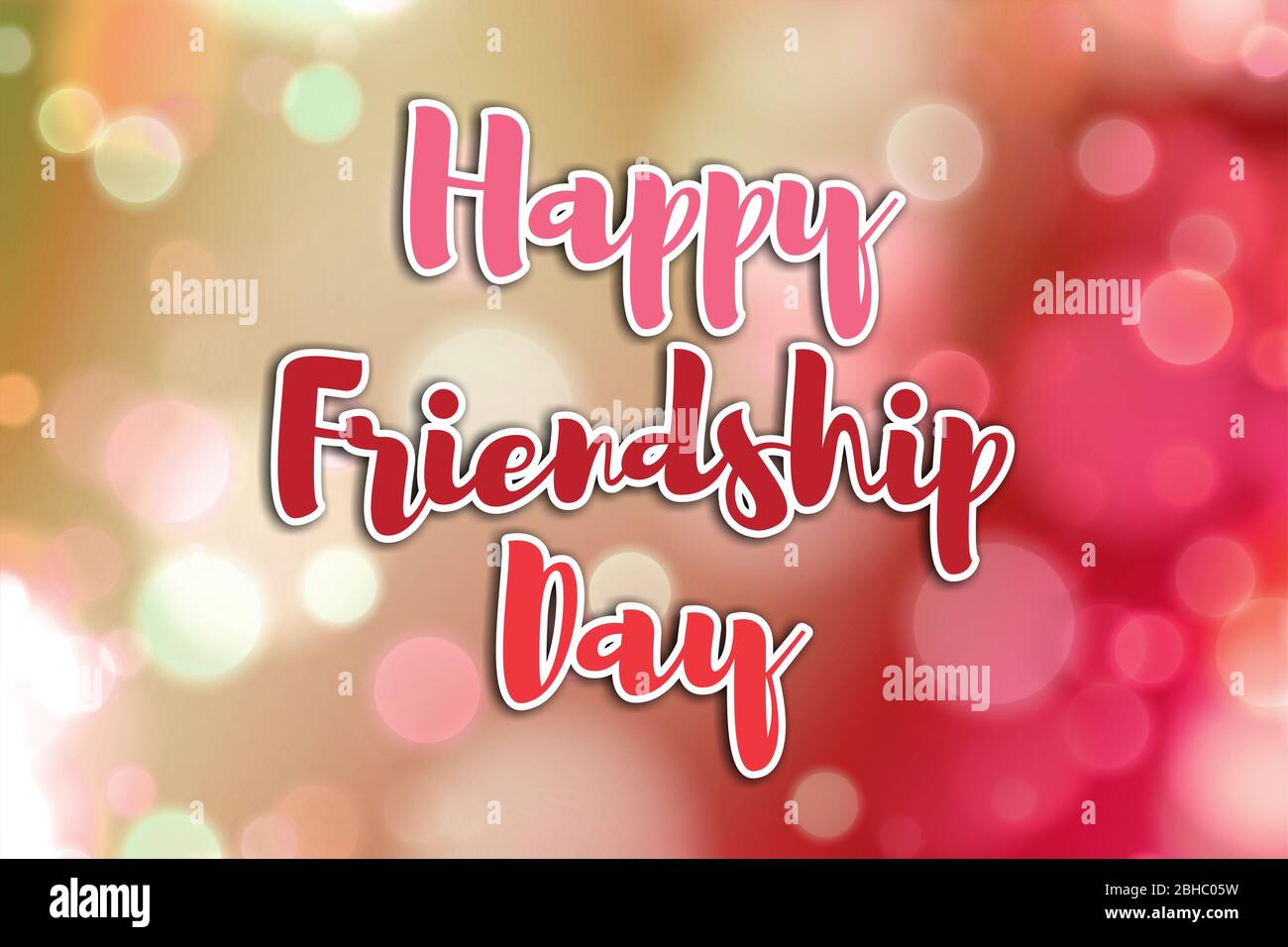 Happy Friendship Day Konzept auf einem schönen Bokeh Hintergrund. Stockfoto