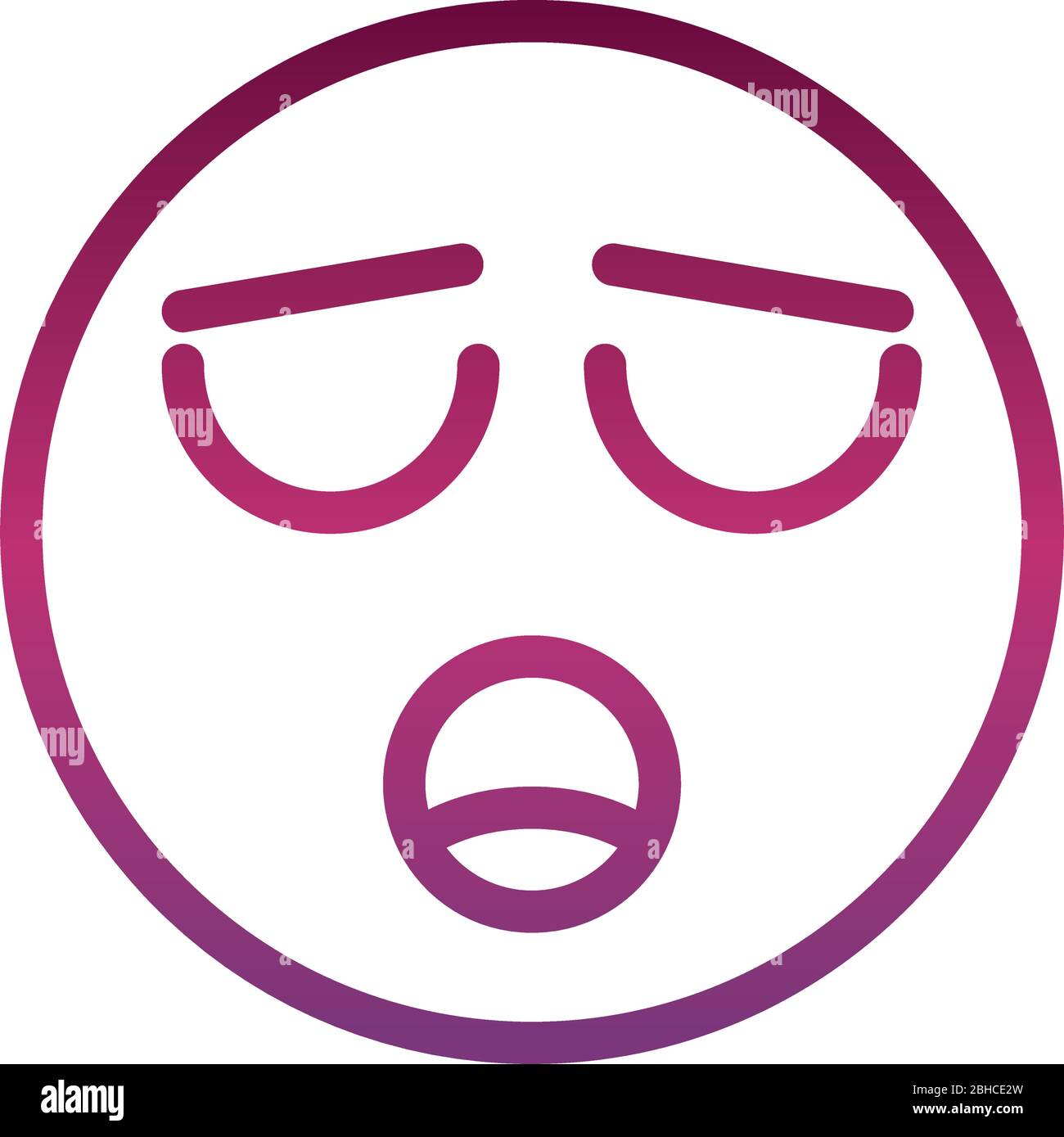 Gedämpft lustige Smiley Emoticon Gesicht Ausdruck Vektor Illustration Verlauf Stil Symbol Stock Vektor