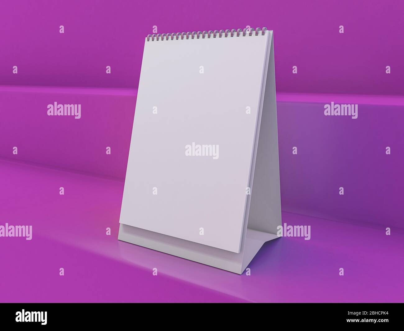 Leeren Schreibtisch Kalender. Mockup design Luxus Konzept. 3D-Rendering Stockfoto