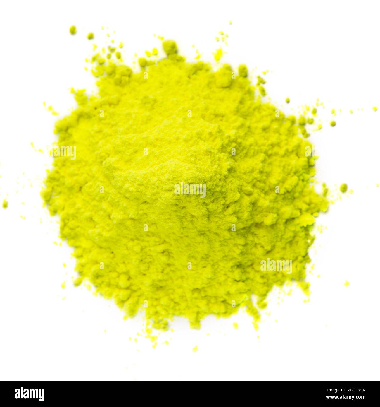 Gelbe Haufen Pulver Lebensmittel Färbung für Heilige Stockfoto