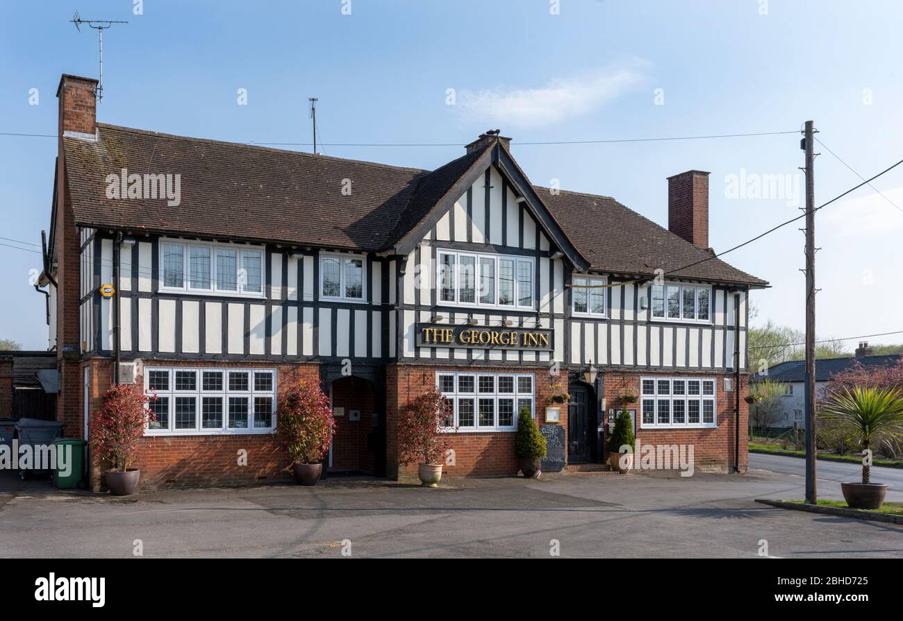 The George Inn, The Crossroads, Farley St, Middle Wallop, Stockbridge, Hampshire, England, Großbritannien Stockfoto