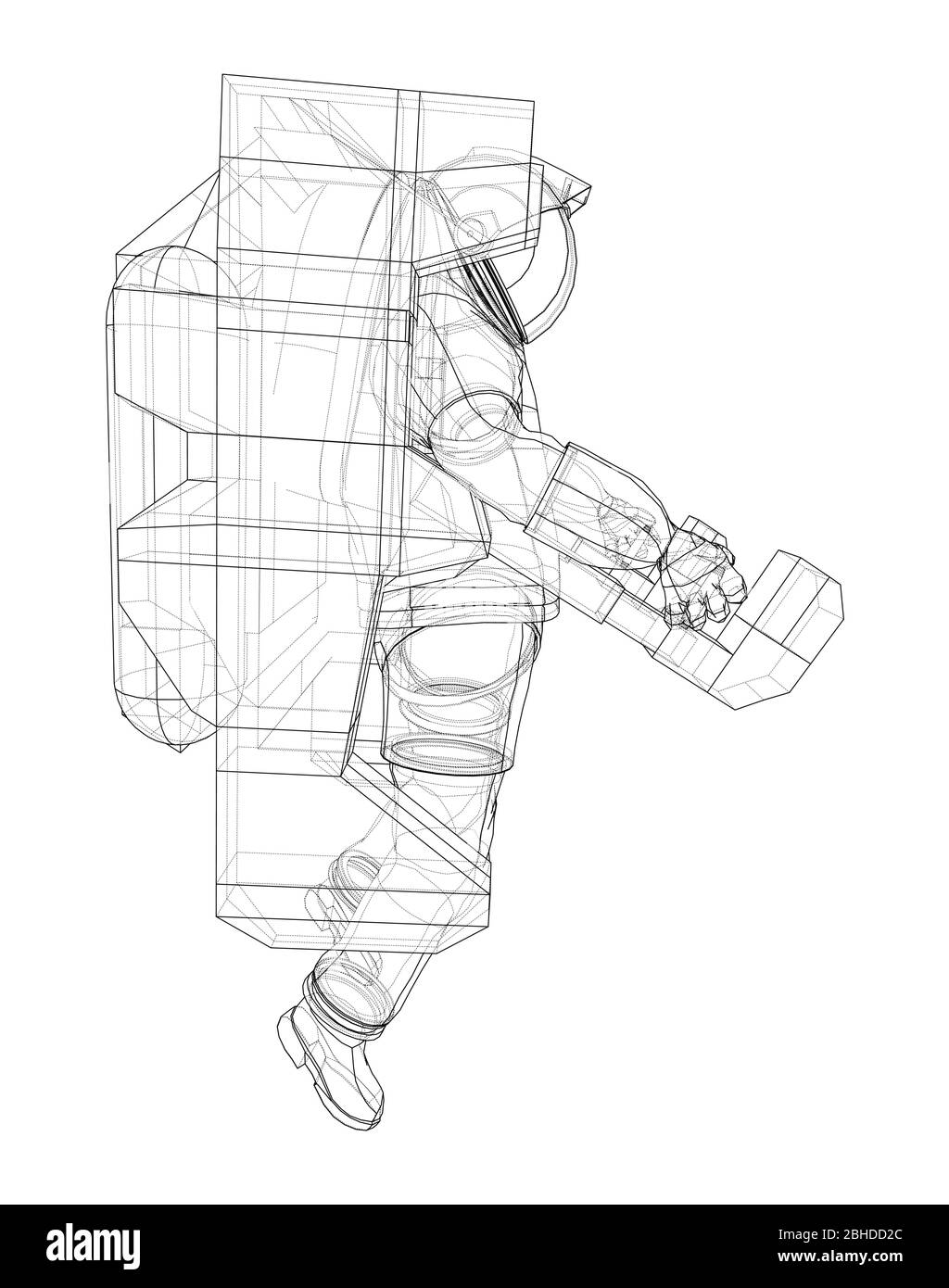 Astronaut Konzept. Vektor Rendering von 3d Stock Vektor