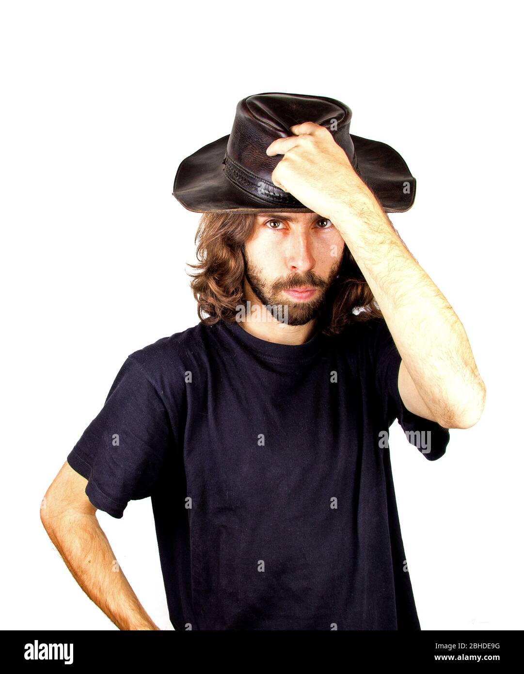 Ein Mann mit Cowboyhut Stockfoto