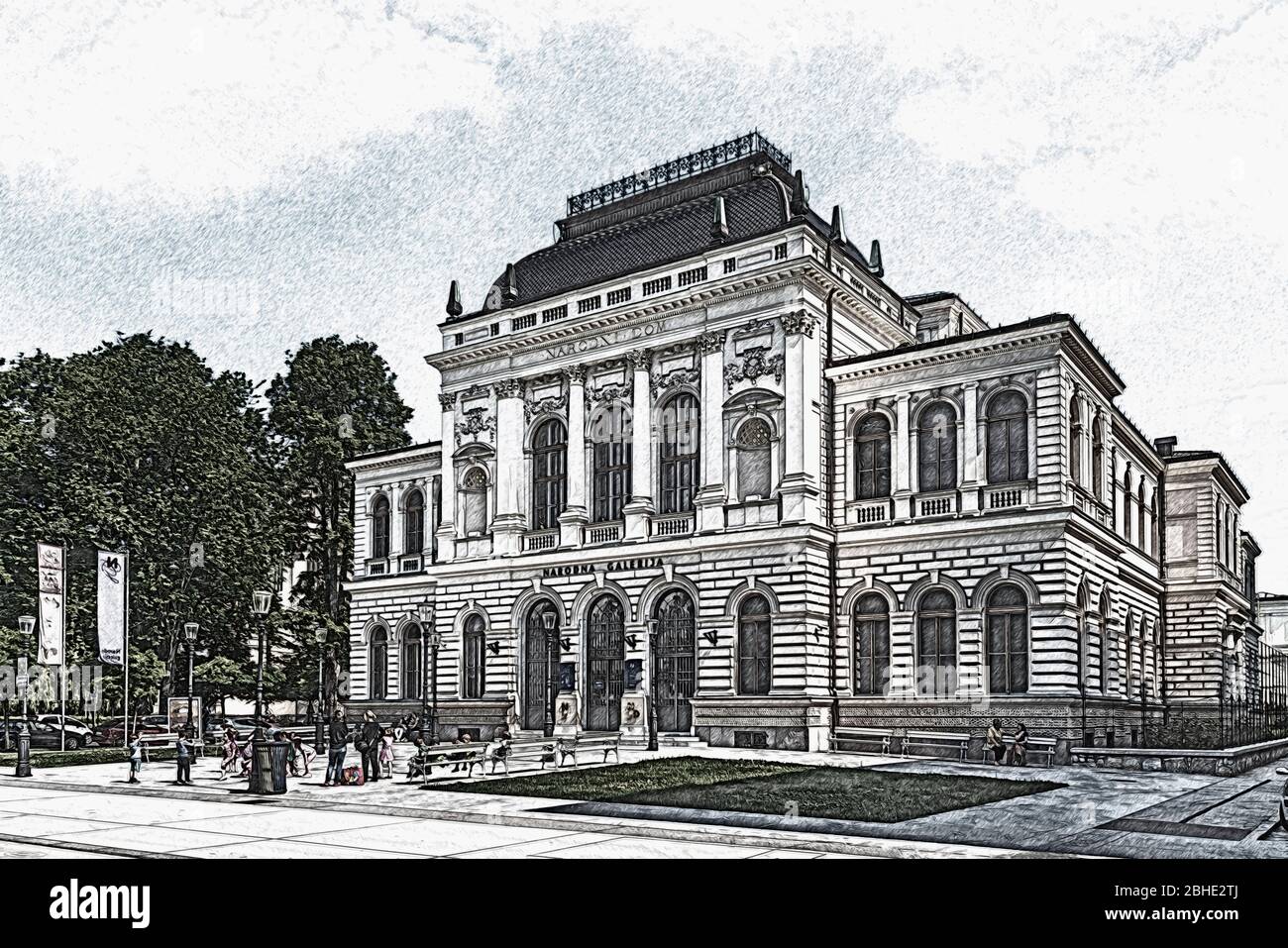 Die Nationalgalerie von Slowenien ist ein Kunstmuseum für Gemälde und Skulpturen, Ljubljana, Slowenien, Europa Stockfoto