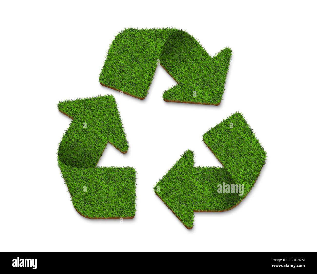Recycling Symbol Logo Aus Grunem Gras Textur Isoliert Auf Weissem Hintergrund Fur Recycling Und Okologie Konzept Design 3d Darstellung Stockfotografie Alamy