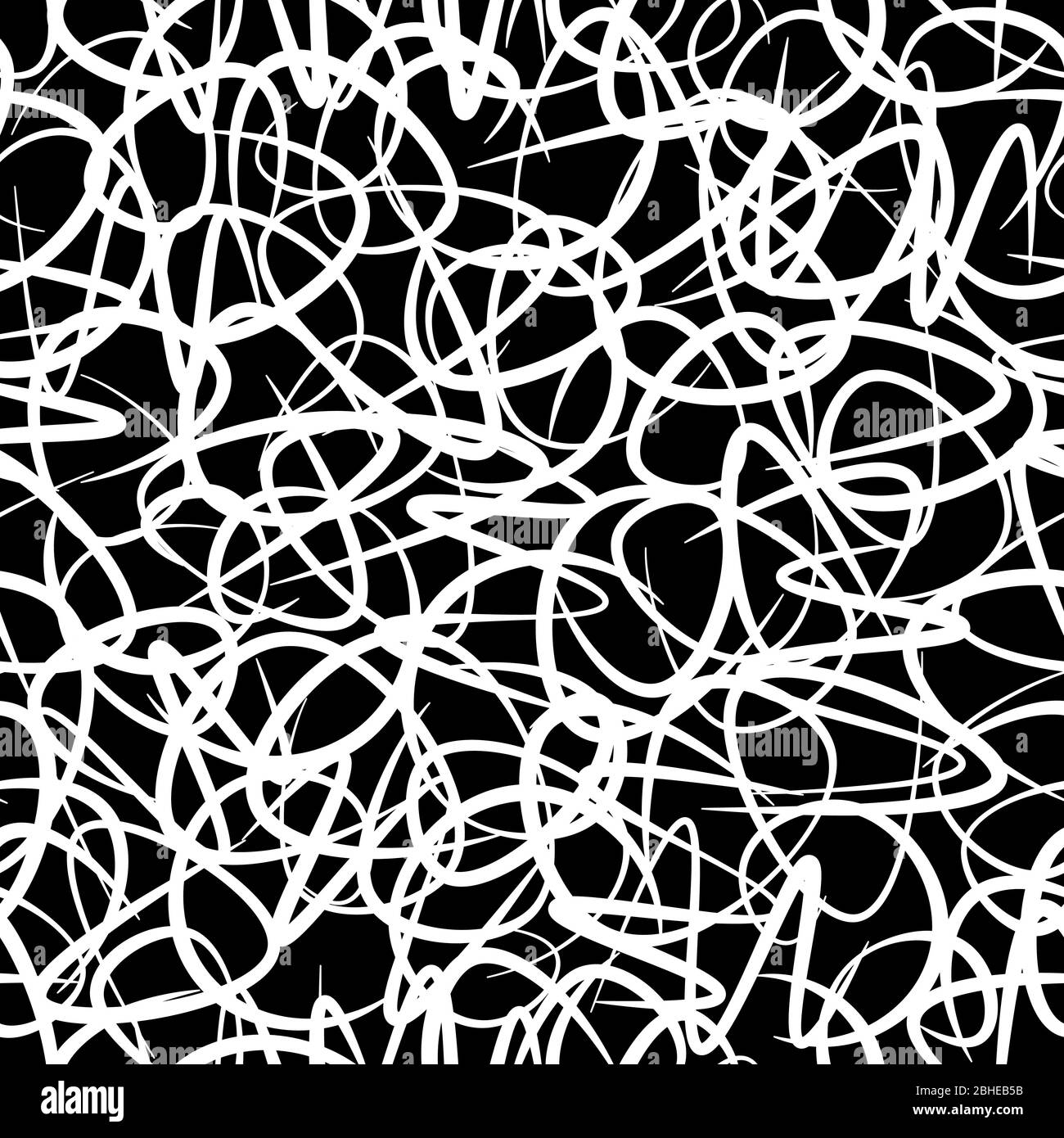 Abstrakt nahtlose Muster Hintergrund von handgefertigten geschwungenen Linien für Stoff-Design Stock Vektor