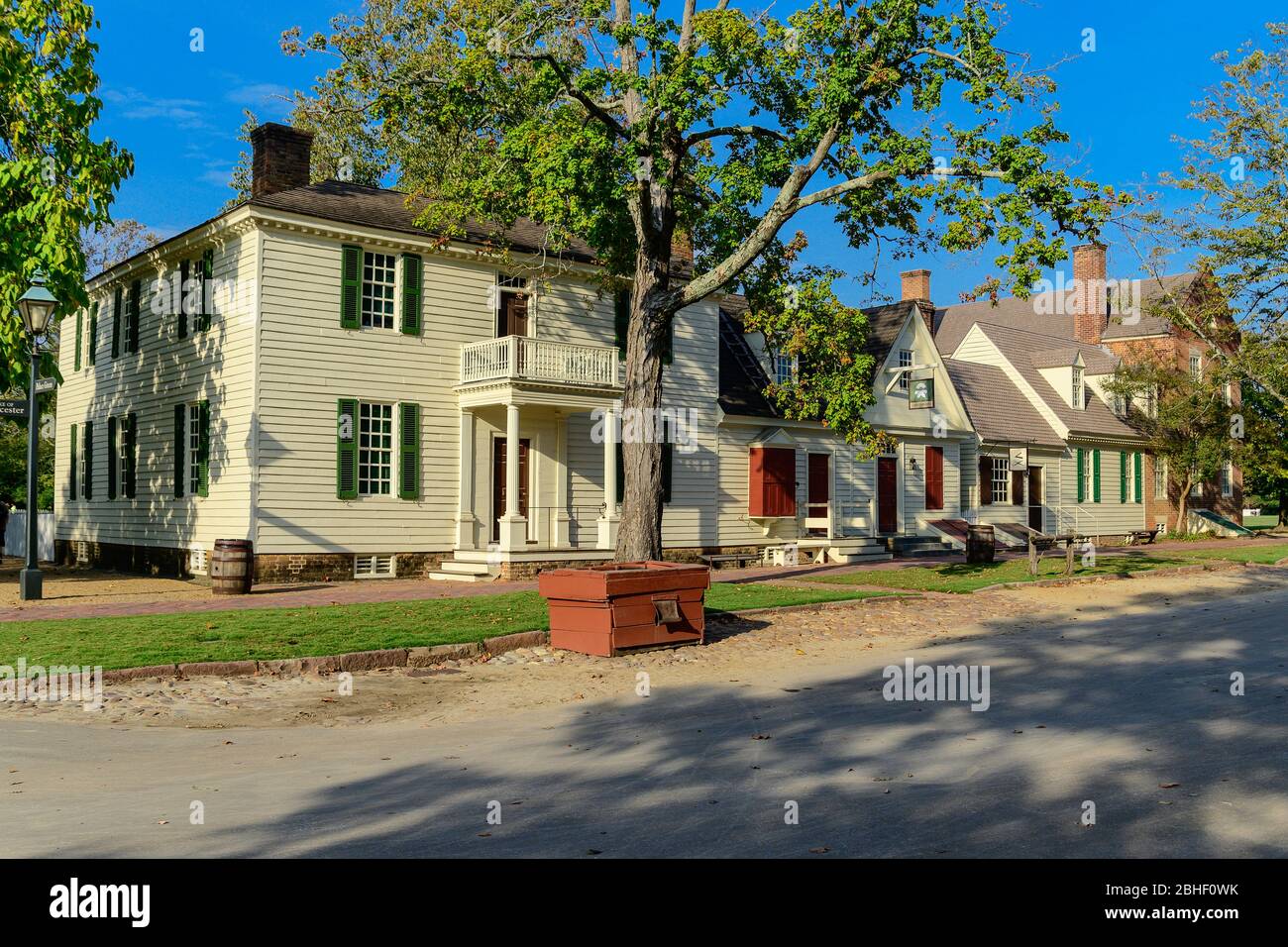 Colonial Williamsburg James Geddy House und Mary Dickinson Store. Stockfoto