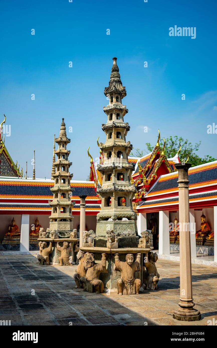 Thailandia, Bangkok - 12. januar 2019 - EIN Blick auf den Wat Pho in Bangkok Stockfoto