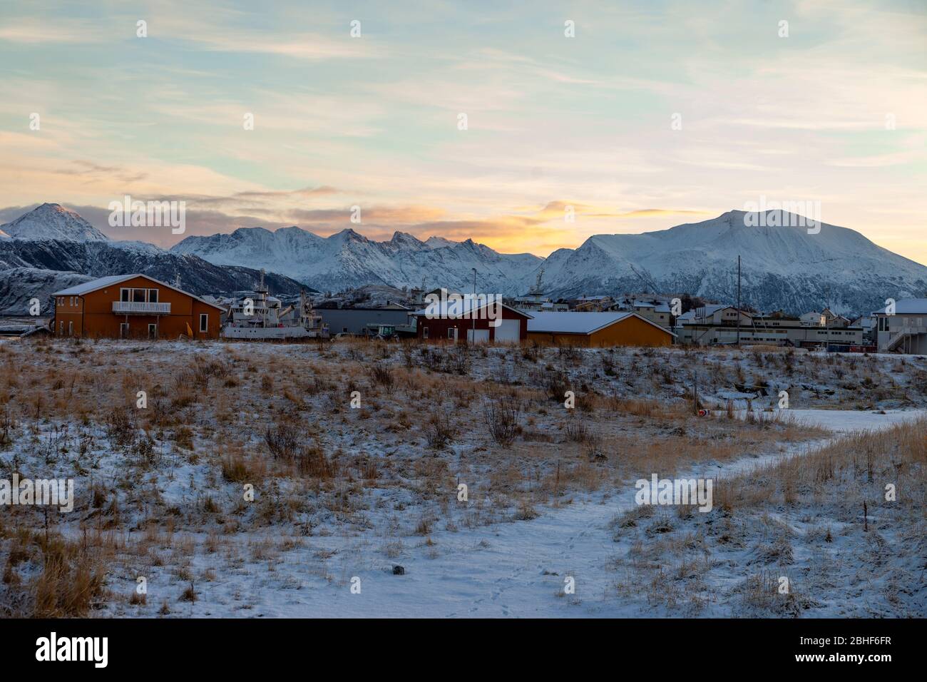 Nordnorwegen, Sommaroy-Insel, oberhalb des Polarkreises. Stockfoto