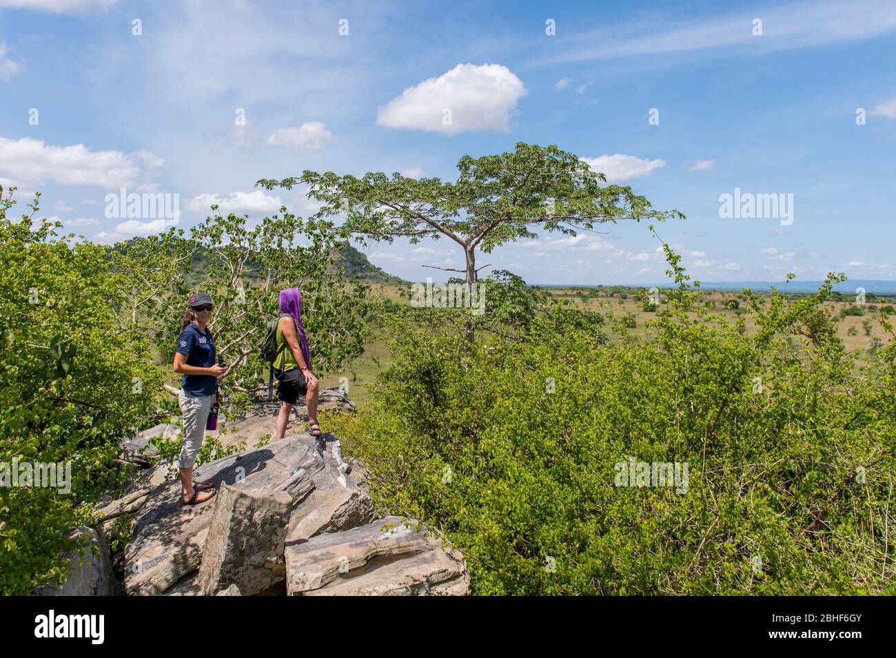 Touristen im Shai Game Reserve in der Nähe von Accra, Ghana. Stockfoto
