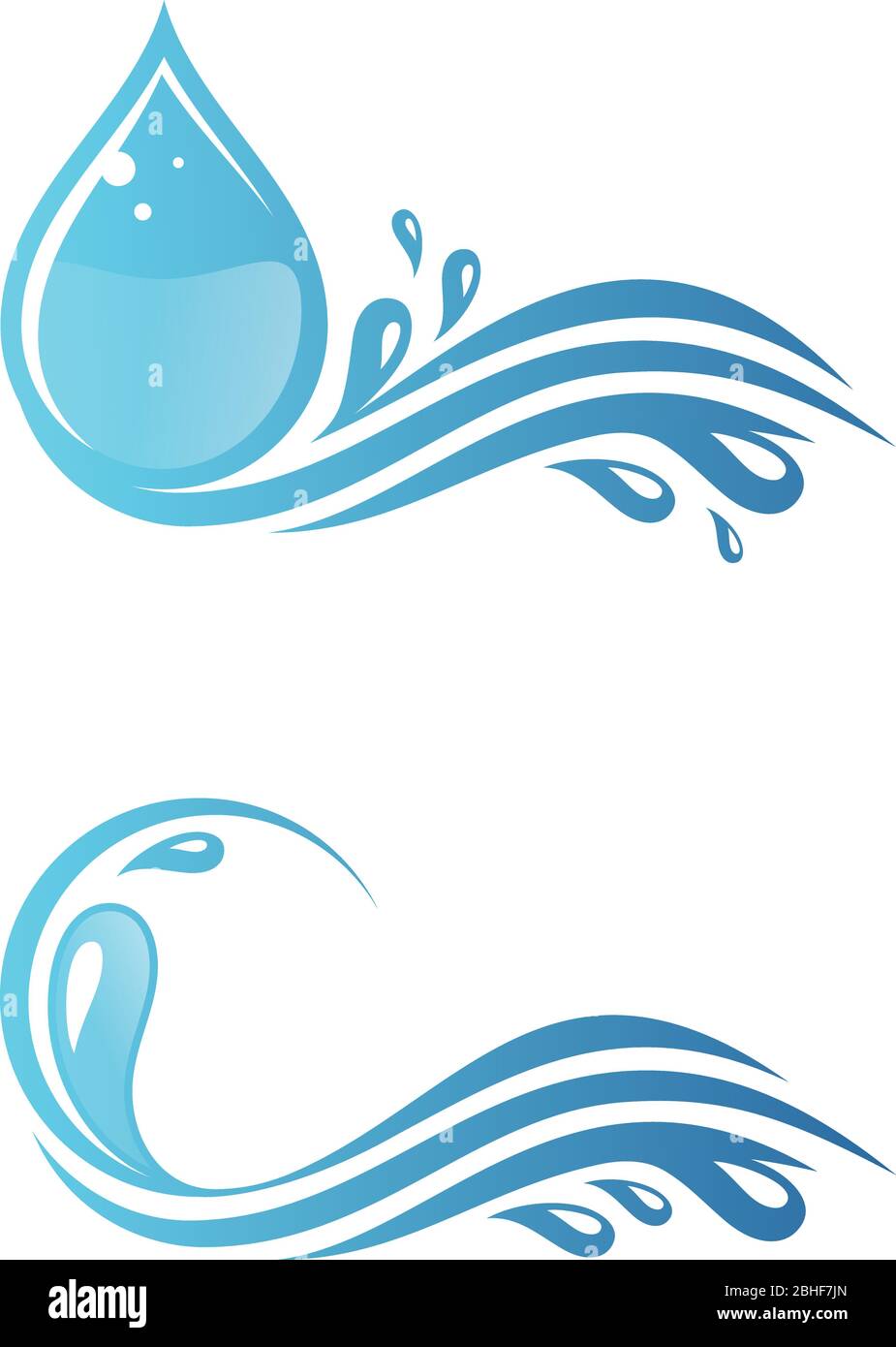 Set von blauem Wasser mit Tropfen für Ihr bestes Business-Symbol. Vector Wasserspritzer. Vektorgrafik EPS.8 EPS.10 Stock Vektor