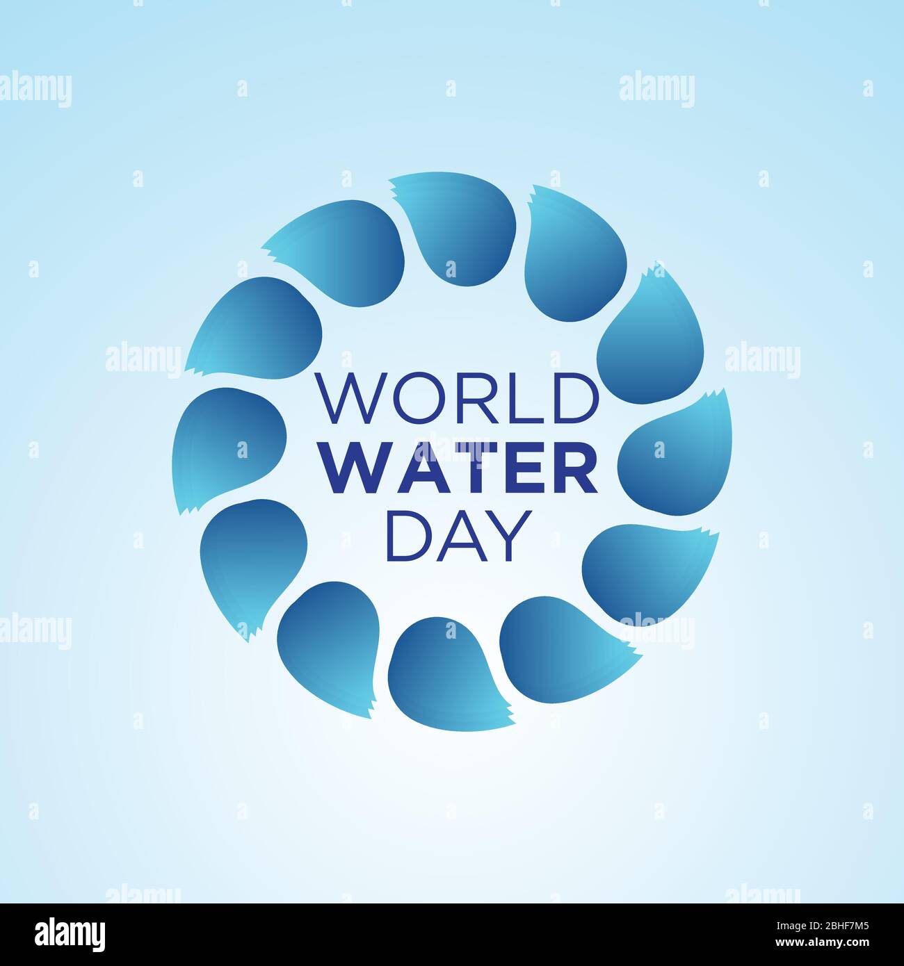 Welt Wasser Tag mit Kreis Tropfen auf blauem Hintergrund. Einfacher Buchstabe Weltwassertag Buchstabe für Element-Design. Vektorgrafik EPS.8 EPS.10 Stock Vektor