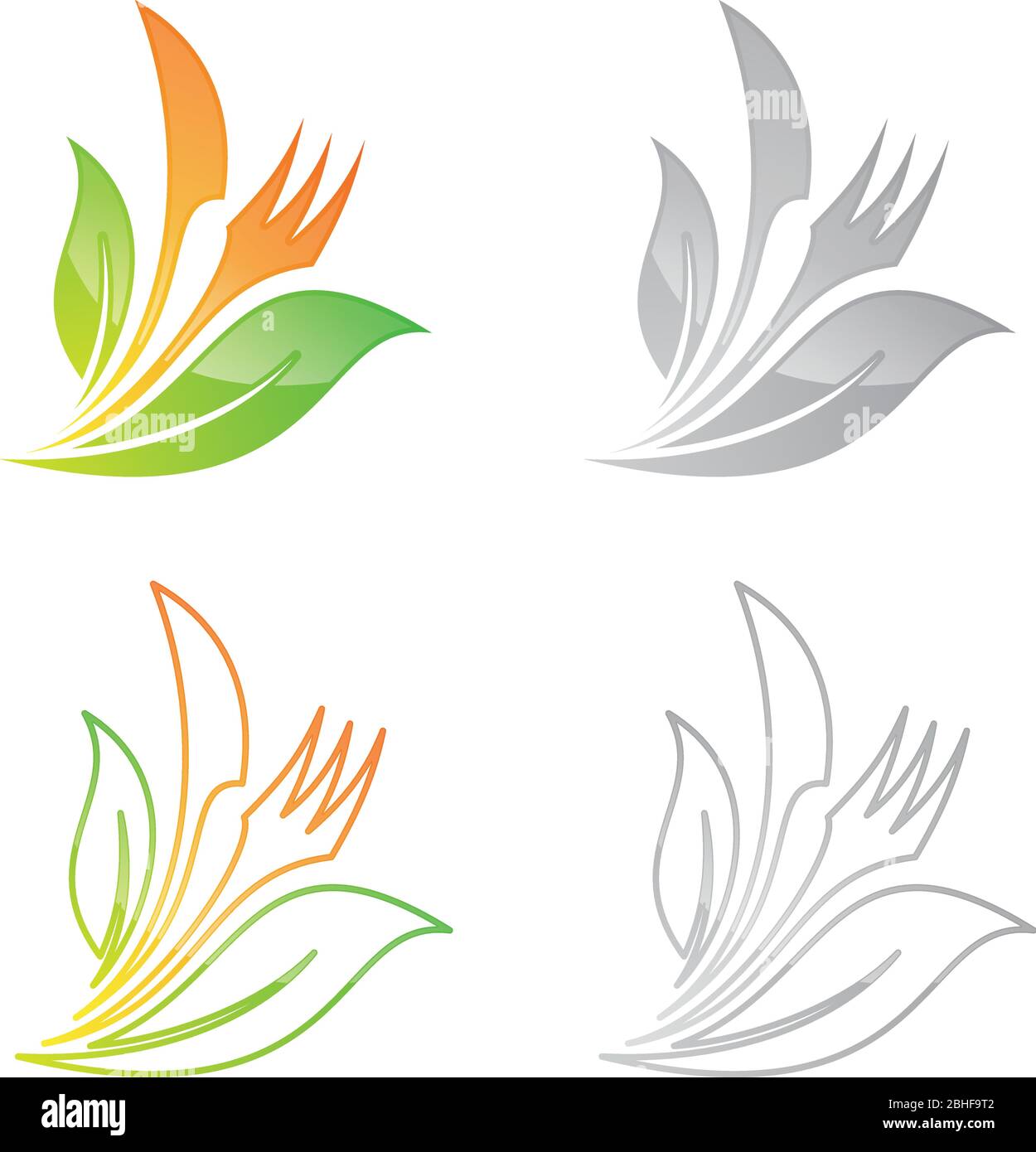 Set Vektor-Design Blatt, Gabel und Messer Symbol für Restaurant und etc. Einfaches flaches Piktogramm für Business, Marketing, Internet-Konzept. Stock Vektor