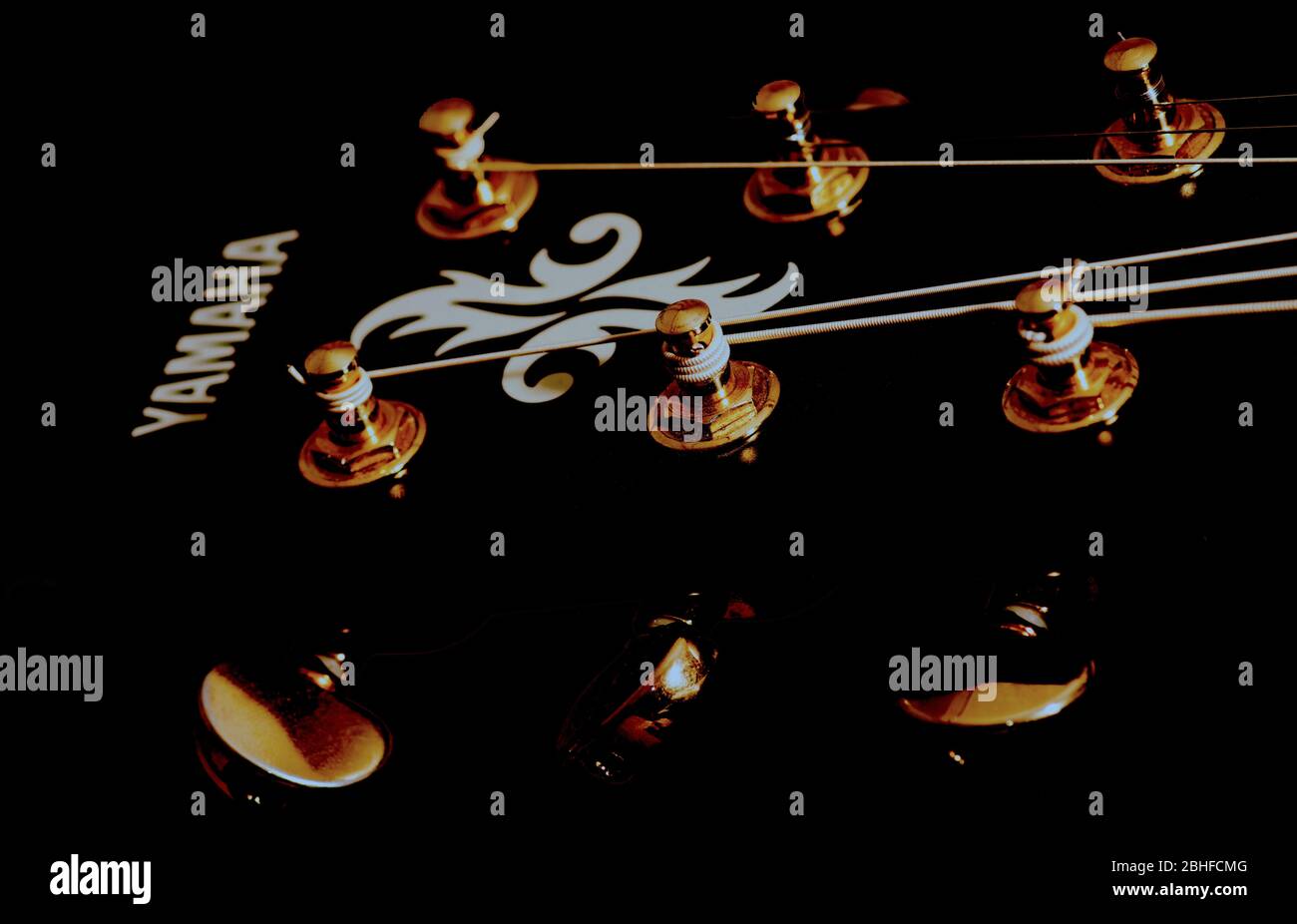 Yamaha Gitarrenheadstock Stockfoto