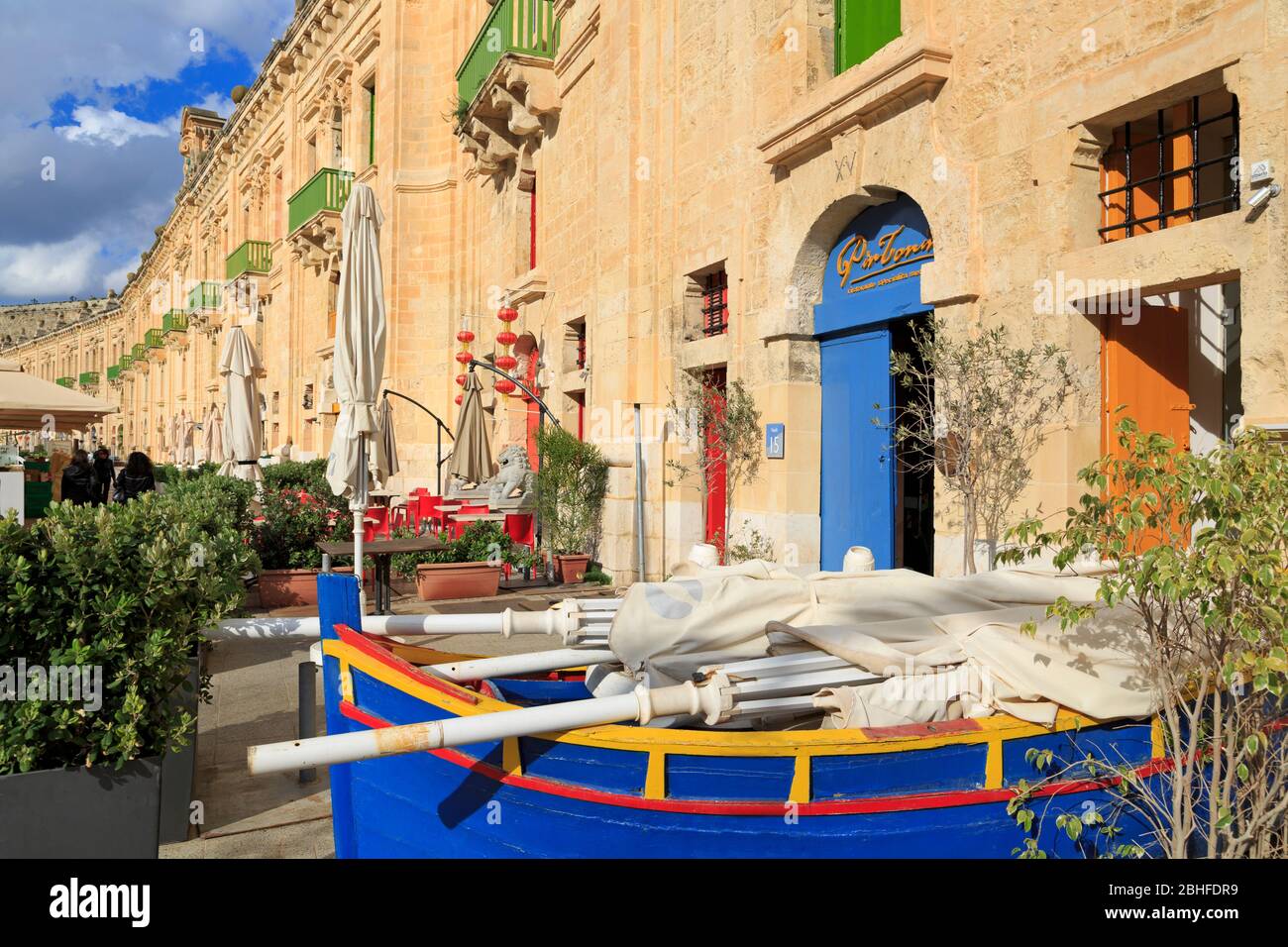 Restaurant, Pinto Wharf, Valletta, Malta, Europa Stockfoto