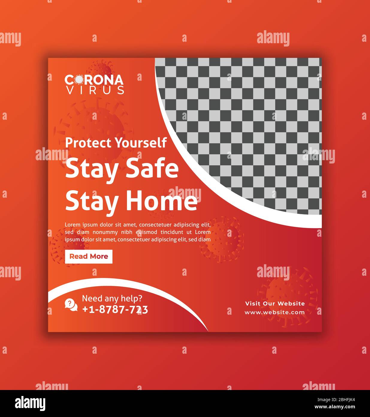 Medical Health Banner über Coronavirus, Social Media instagram Post Banner Vektor-Vorlage Stock Vektor