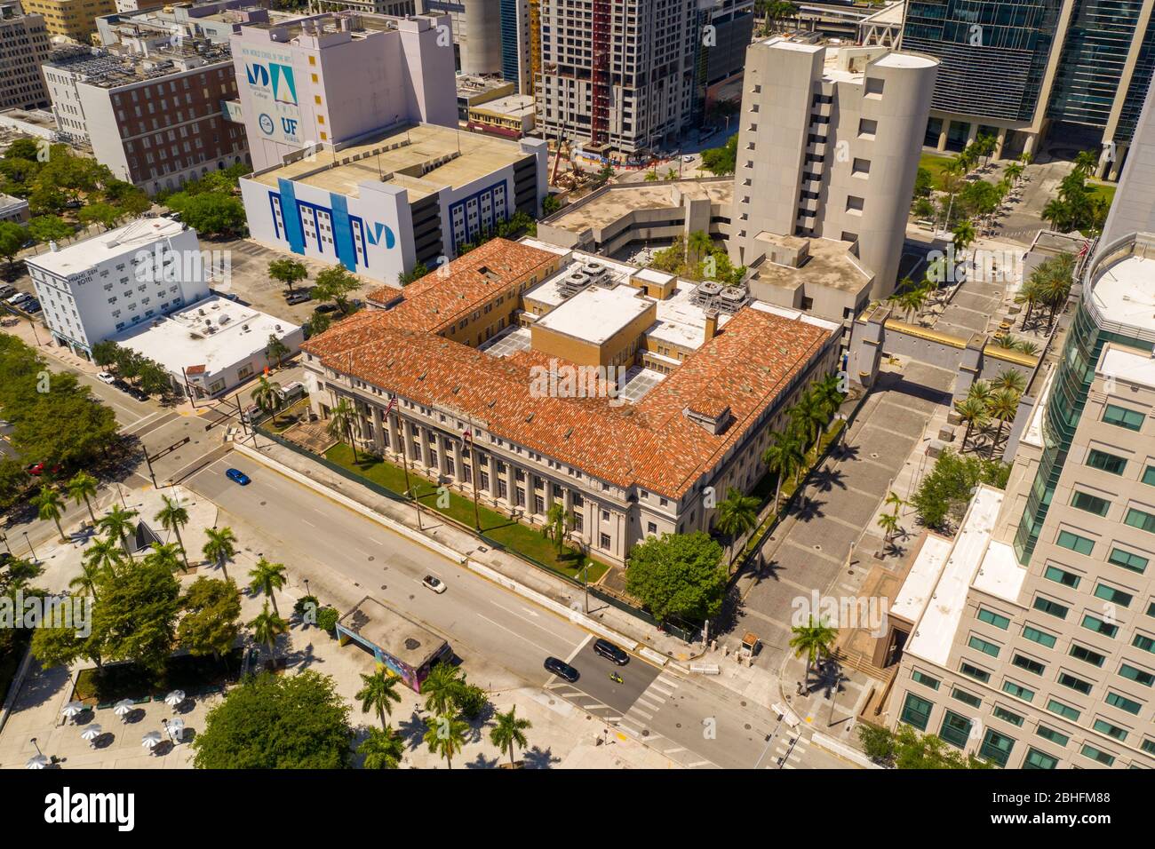 Luftaufnahme Dyer Federal Building und Gerichtsgebäude Stockfoto