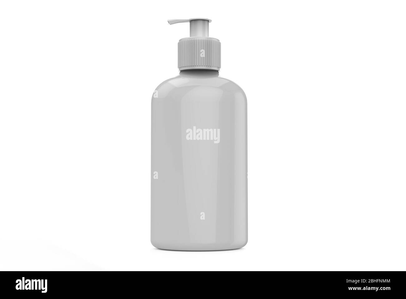 3d Illustration, weiße Sprühflasche Mock-up, fotorealistische Verpackung Mockup Vorlage Stockfoto